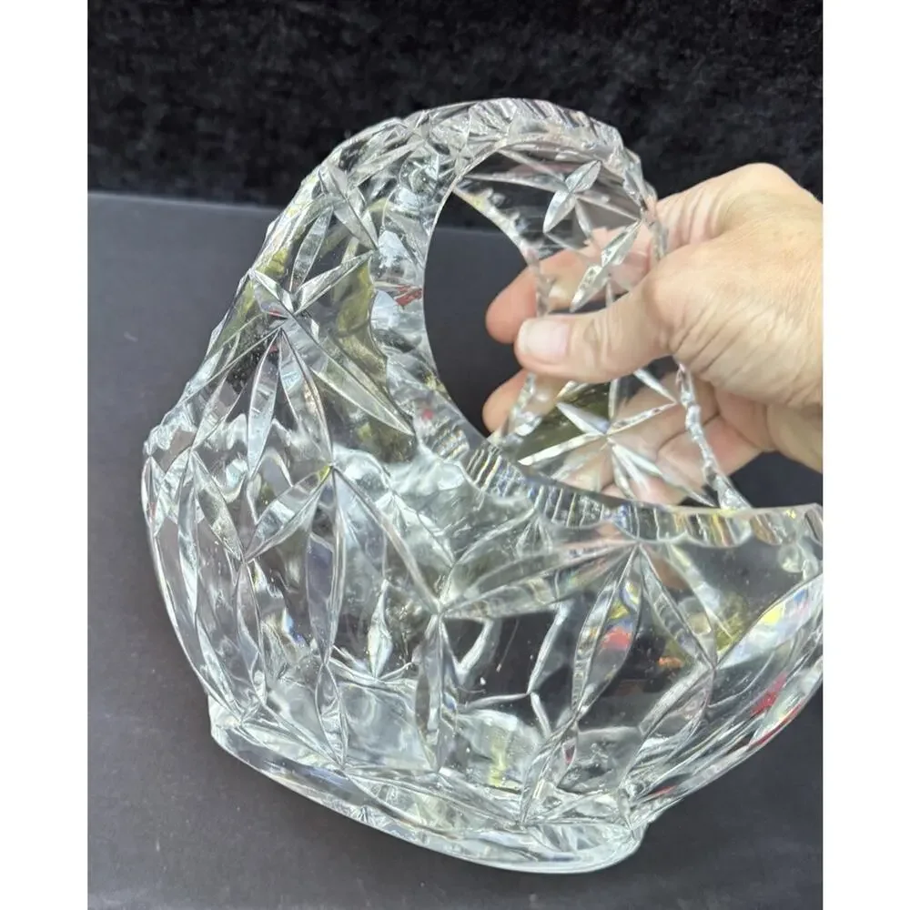 Irena Crystal Basket: Polish Hand-Cut • 24% Lead • Artisan Splendor -S1